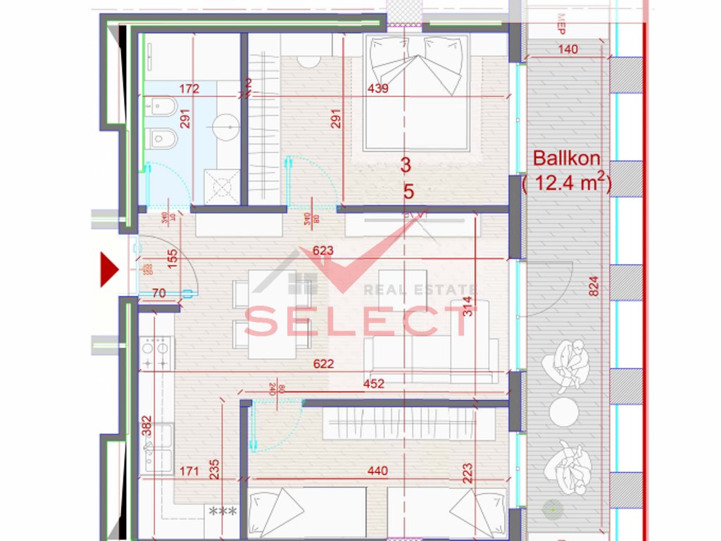 Shitet apartament 1+1 tek manhatan residence!