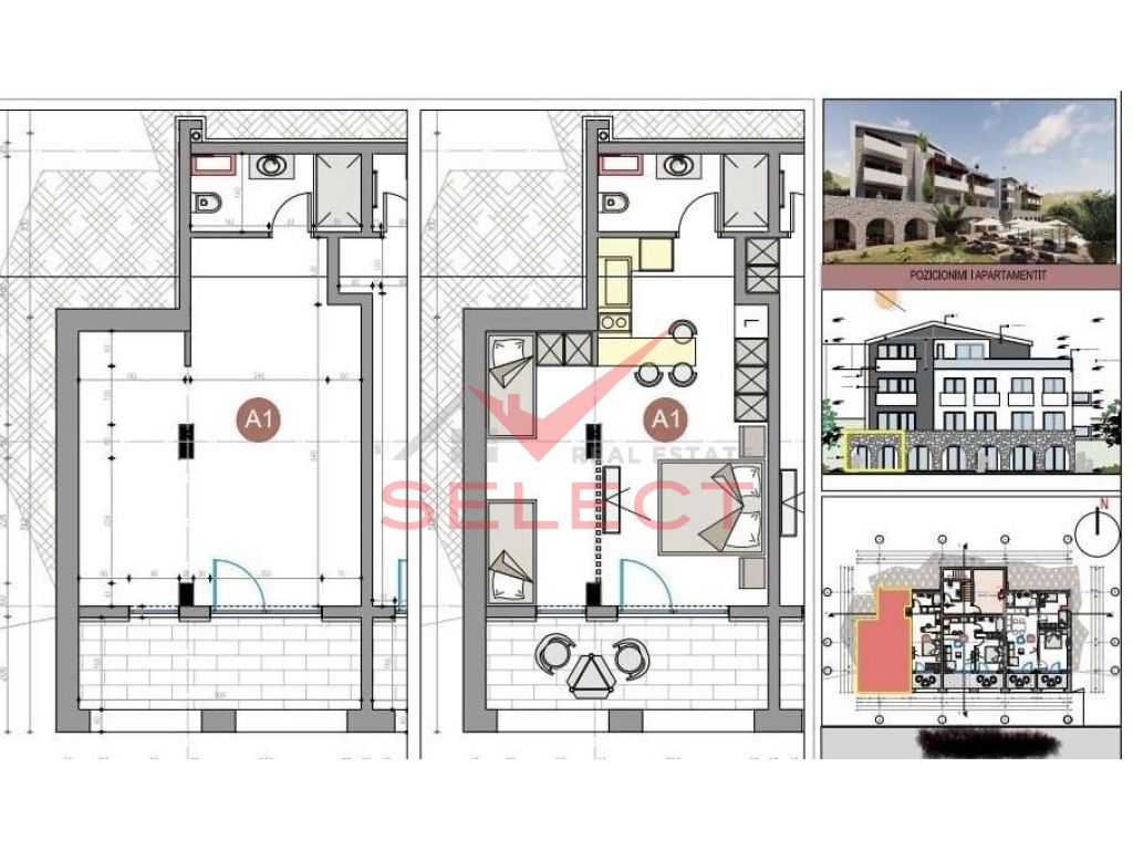 Apartamento exclusivo 1+1 con estacionamiento en dhermi, Vlorë en venta