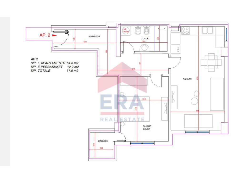 Apartament 1+1 per qera 77 metra katror (87.000eur) - Astir, bulevardi migjeni, prane bar loft