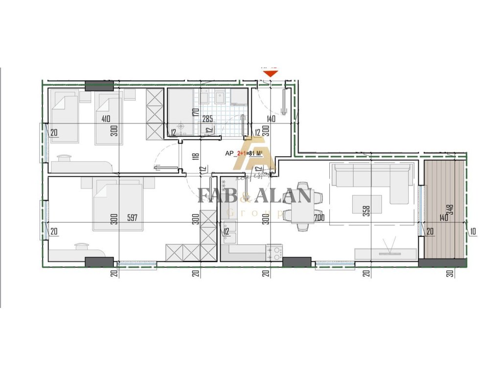 Tek Tirana view residence apartment 2+1 for sale!