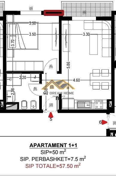 Shitet apartament 1+1 golem ndertim i ri | my dream home real estate - albania