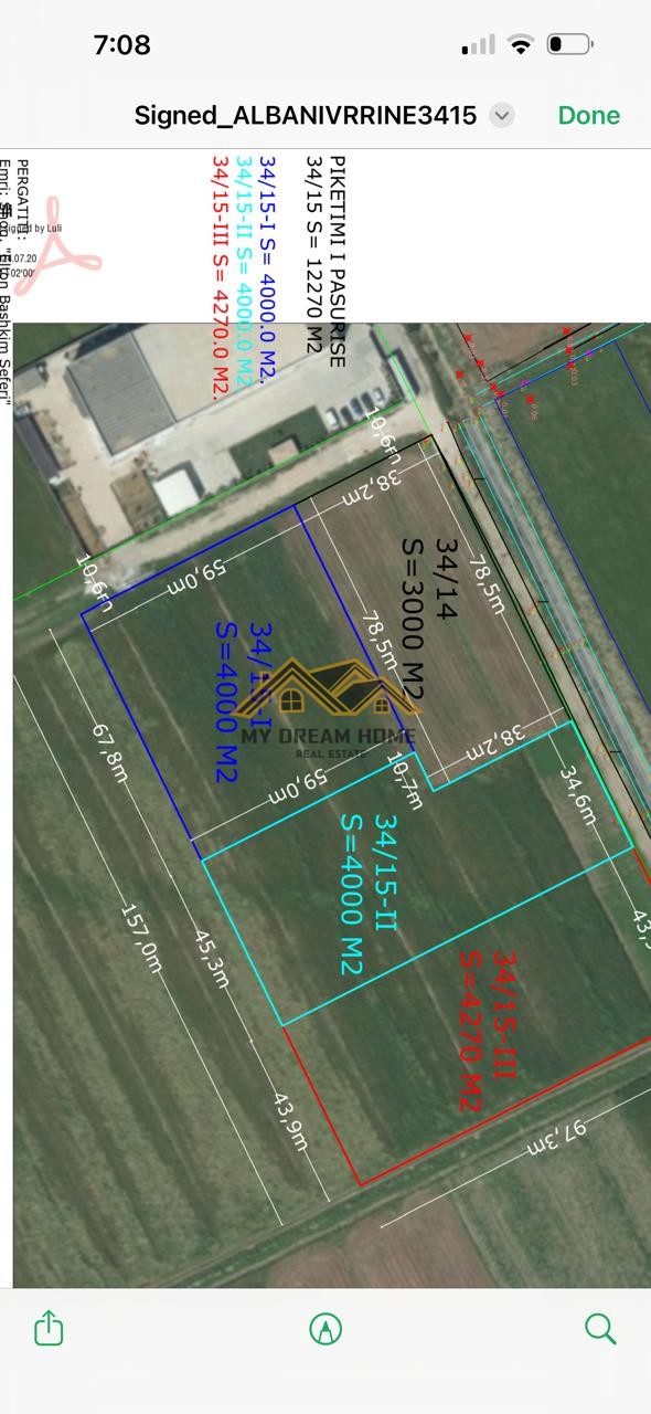 Verkauf 4000 quadratmeter land mit genehmigung für schuppe im sektor rinia, durres! | my dream home real estate - albanien