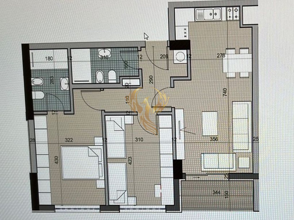 Shitet apartament 2+1+2 tek univers city, qtu