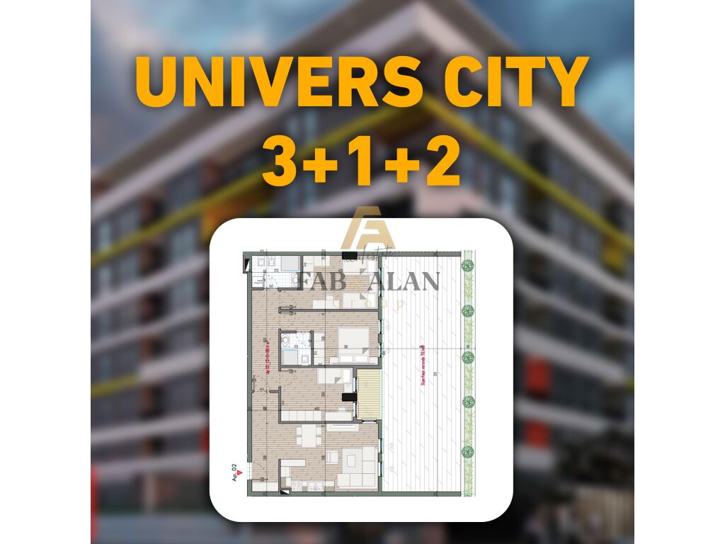 Tek univers city 3+1+2 për shitje!