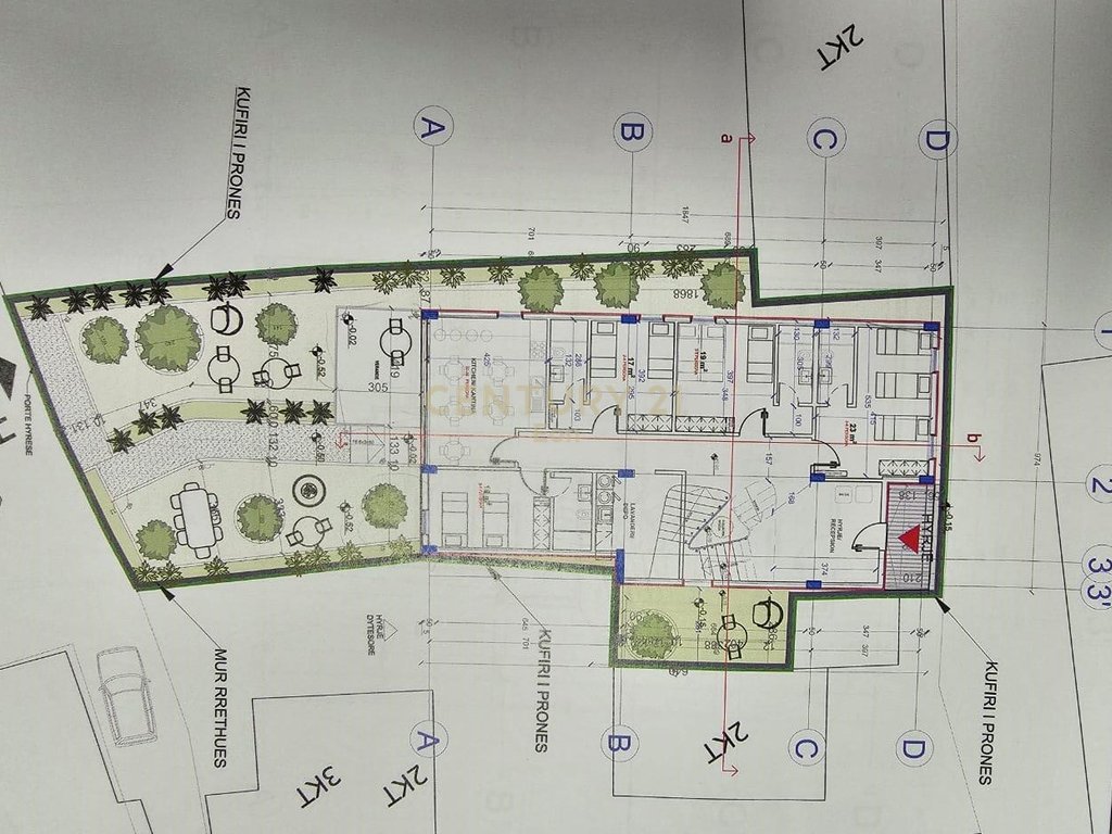 Truall 364 m² and construction 186 m² on main boulevard in durres with white-lettered construction permit for hotel!