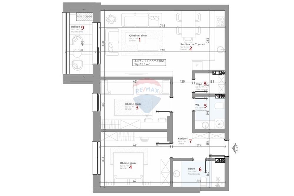 Appartement à vendre dardani, Prizren. L'appartement est une nouvelle construction et offre un espace de vie de 95,3 m². (3)
