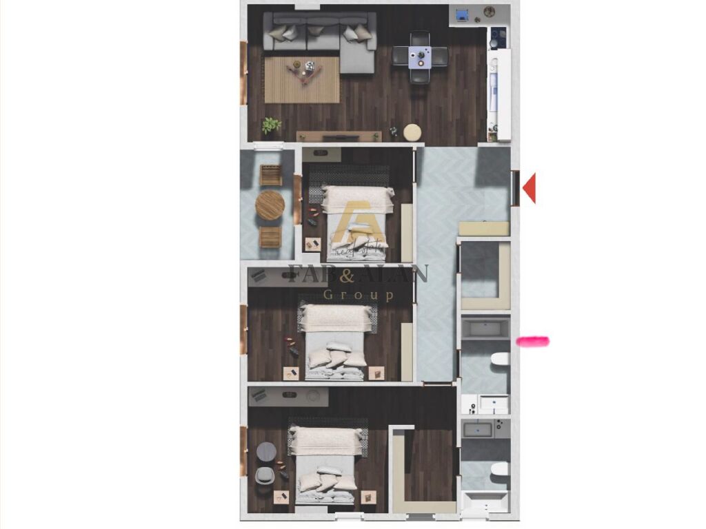 Appartamento 3+1+2 in vendita a kamez!
