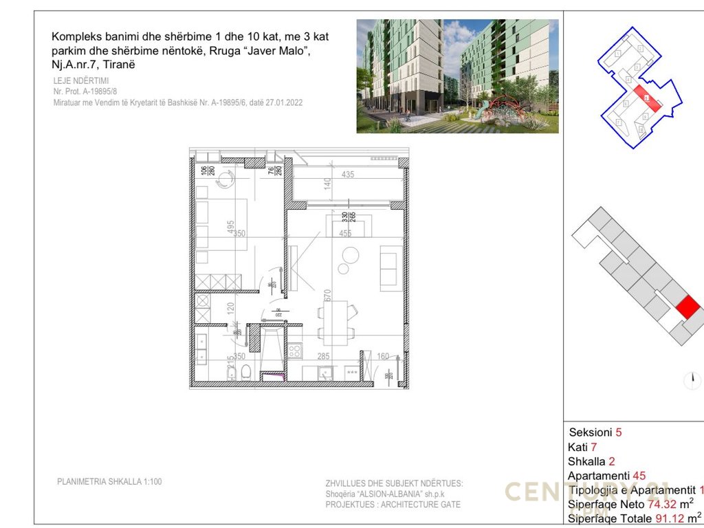 Riverside residence shesim appartement 1+1!