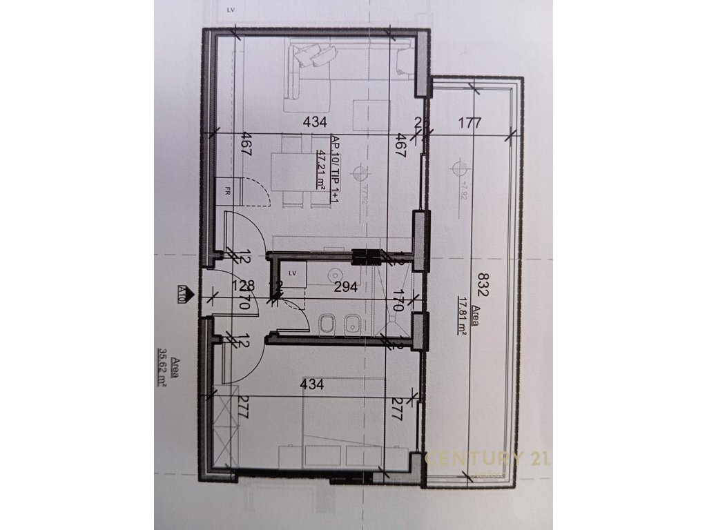Apartment 1+1 for sale in Sarandë