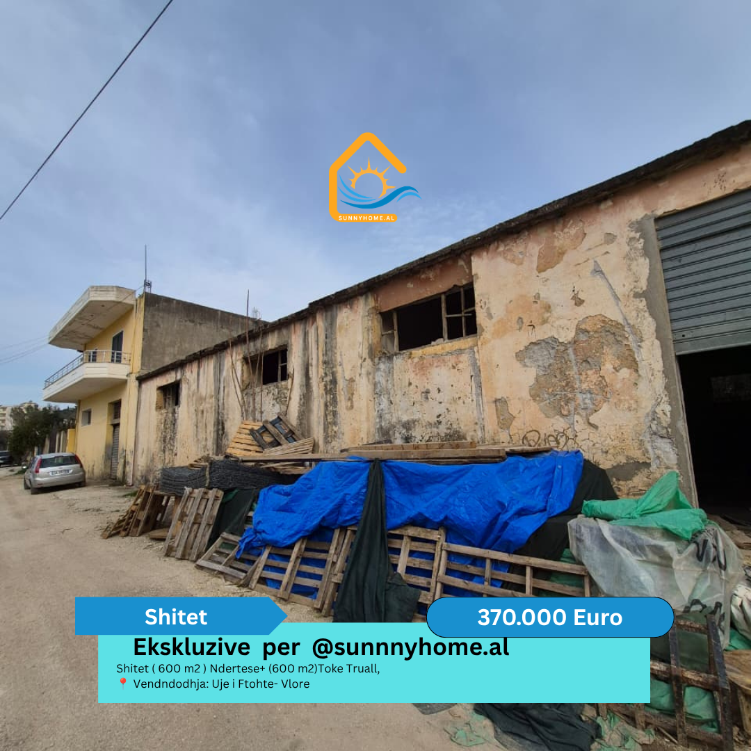 ‼️ esclusivo solo per sunnyhome.al ‼️ in vendita (600 metri quadrati) edificio + (600 metri quadrati) terreno edificabile, località: Uje i ftohte - vlore prezzo: 370.000 euro