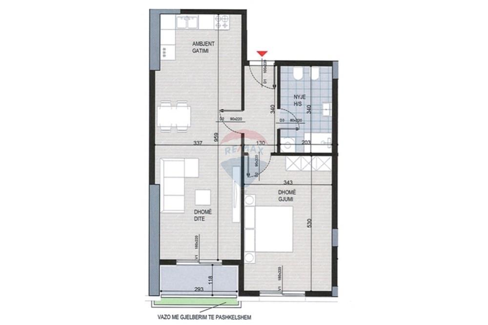 Appartement à vendre 1+1 près de ish fusha e aviacionit.