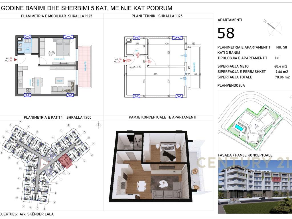 Appartamento 1+1 in vendita a qerret, nuova costruzione!!
