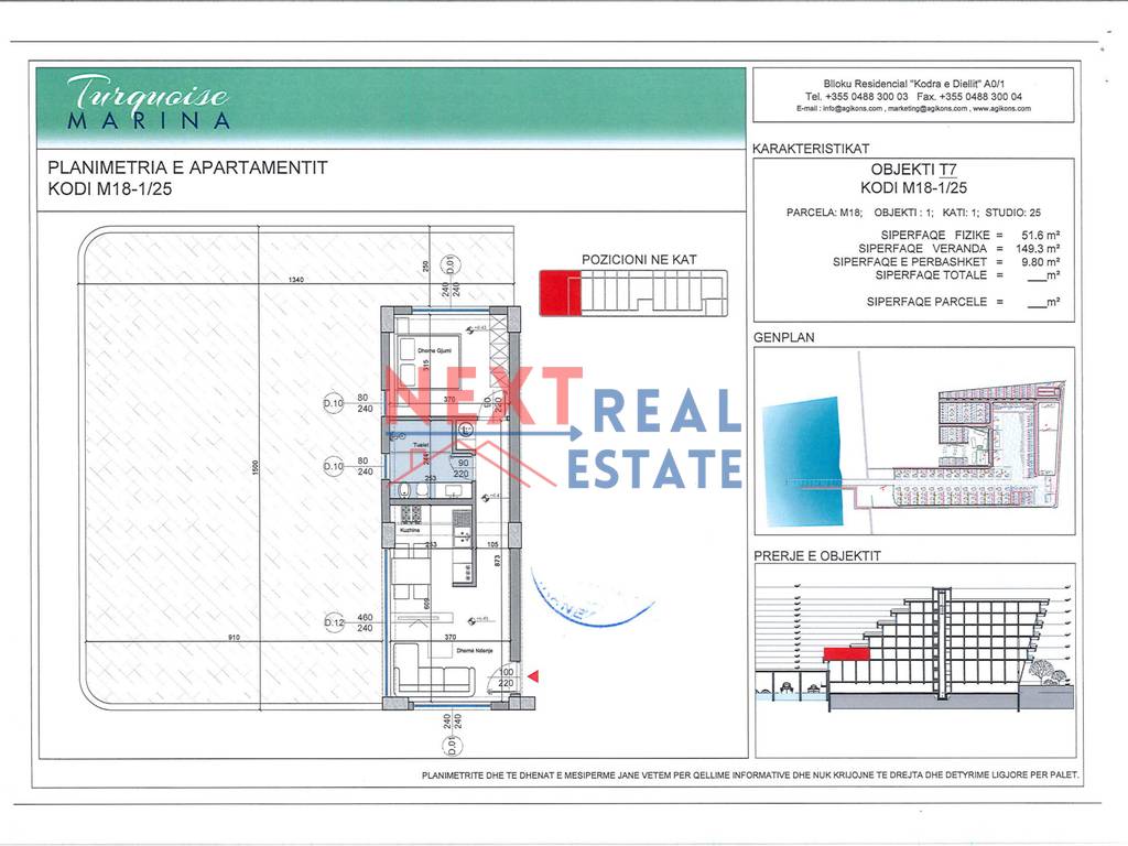 Apartament 1+1 ne turquoise marina, durres