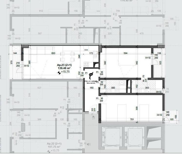 Shitet apartament 2+1 fusha e aviacionit 20.300.000 leke