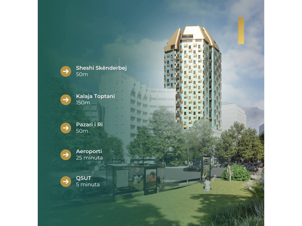 Wohnung zu verkaufen 1+1 bei bazaar gate – Tirana