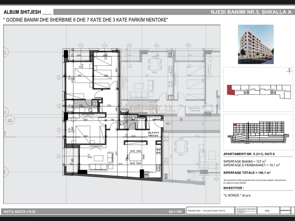 Apartamento 3+1 à venda, bulevardi i ri
