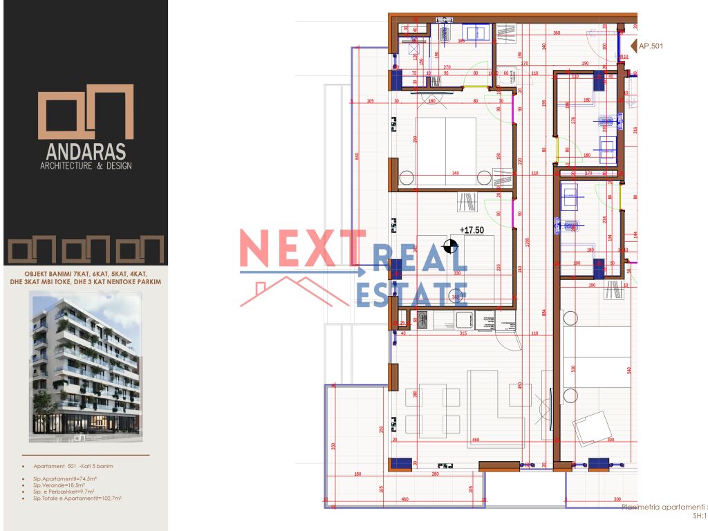 Piso en venta 2+1+2 con vista al mar en Saranda