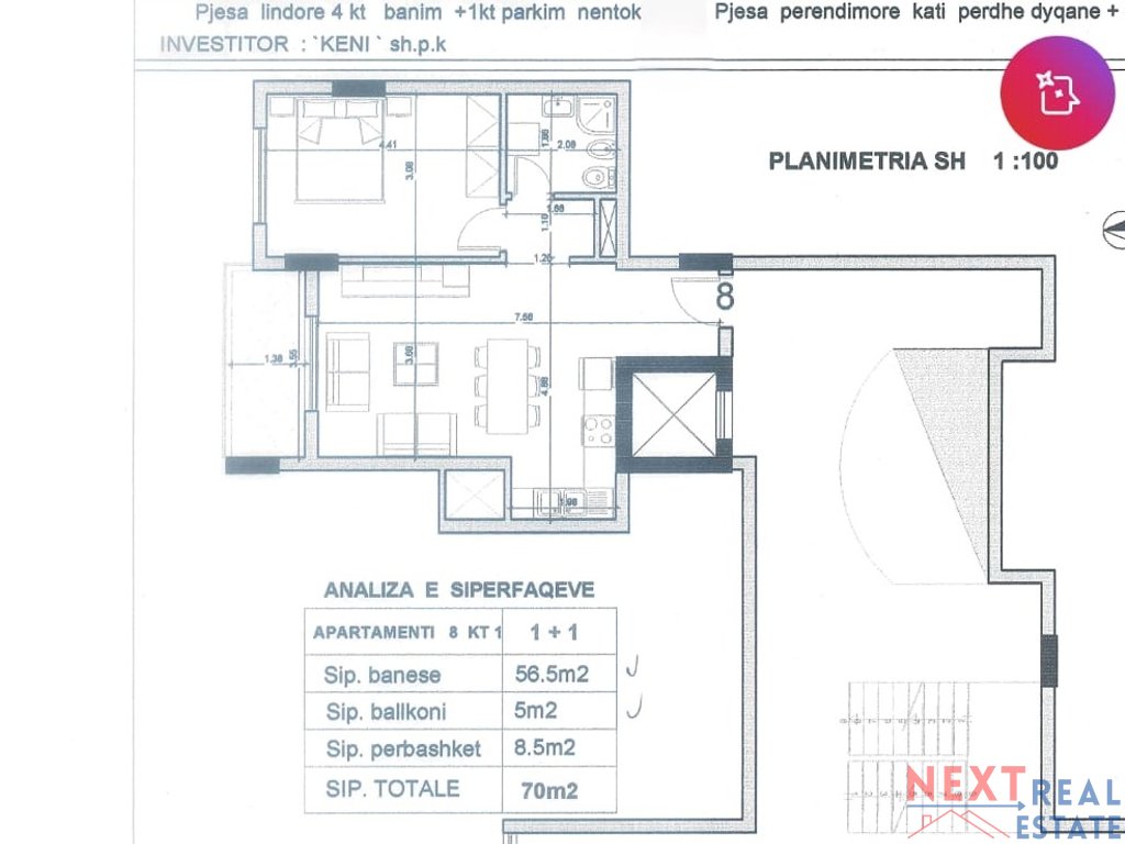 Apartament 2+1 ne rezidencen „panorama“, vlore