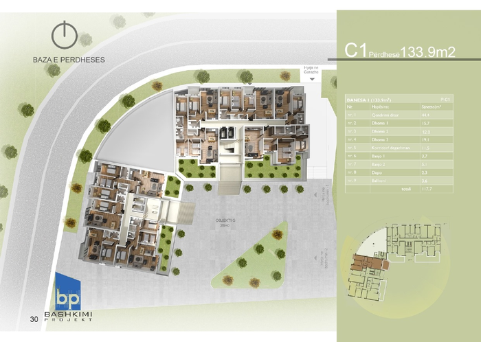 Apartment 133.9 square meters + 20 square meters for sale in emshir