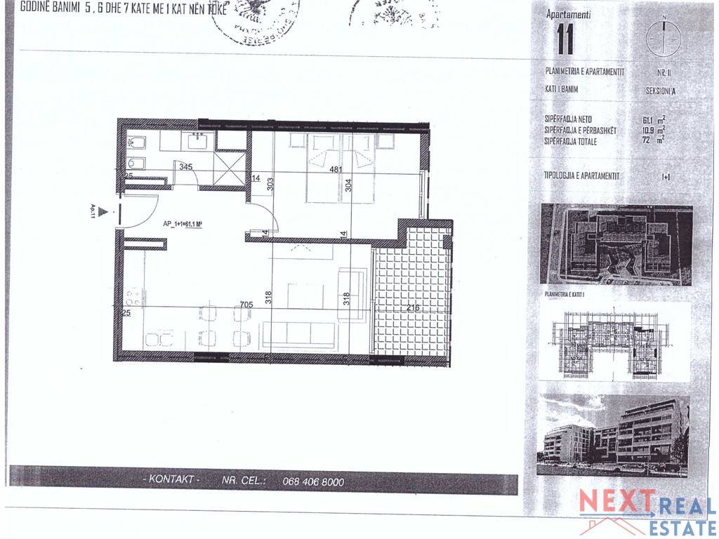 Apartament 1+1 ne orikum, vlore