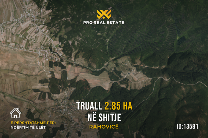 Terreno de 2,85 ha en venta en rahovicë