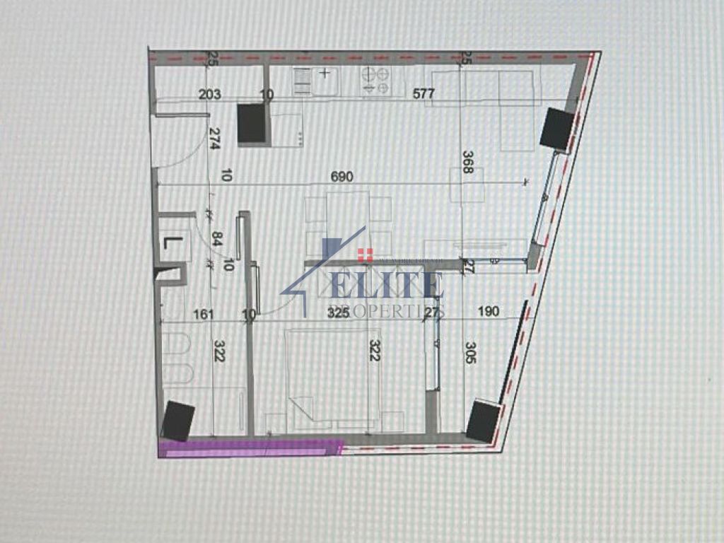 Apartament 1+1 në shitje në “Kompleksin Novus” bulevardi i ri