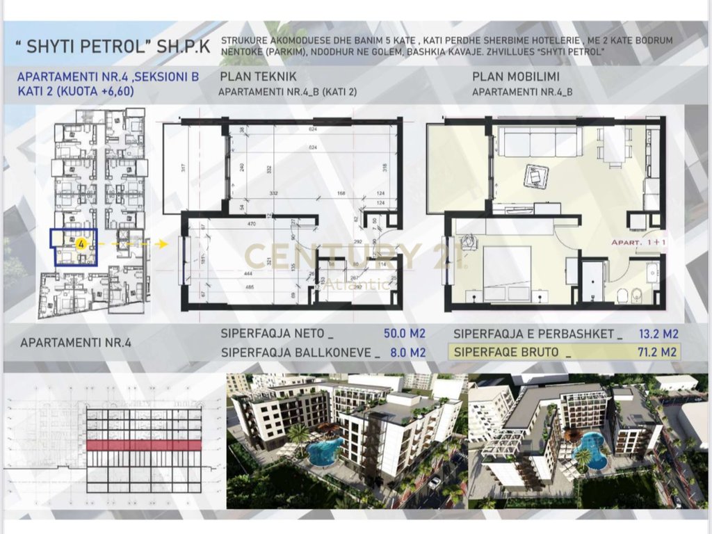 Shitet apartament 1+1 ne ndertim te ri, Mali i Robit-golem! ''Azure Coast'', residence ! Mundesi pagese me keste! (4)