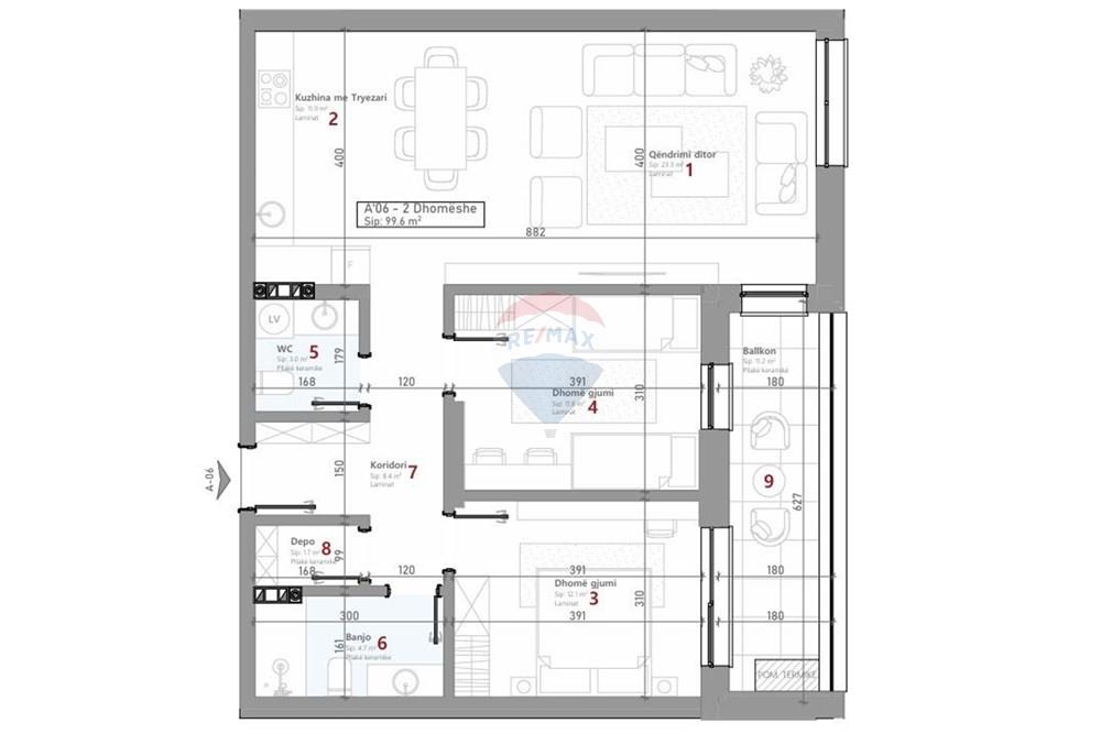 Appartamento in vendita dardani, Prizren. L'appartamento è una nuova costruzione e offre uno spazio abitativo di 99,6 m². (3)