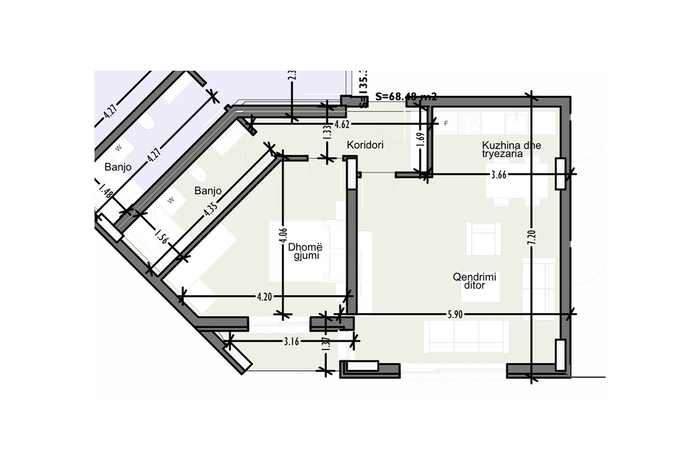 Apartment for #sale 68.48m² in new Prishtina
