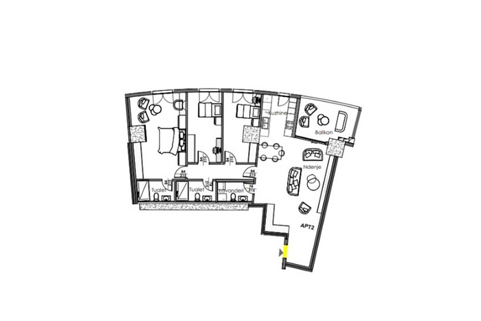 Appartamento di 167,8m² in vendita a Lakrishtë.