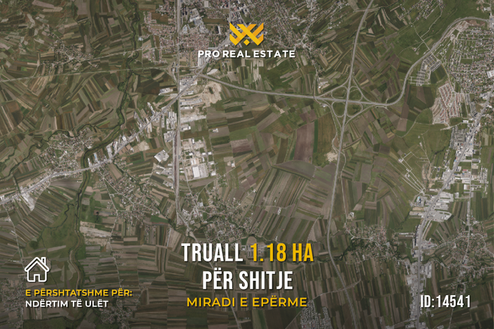 Terrain 1,18 ha à vendre à miradi e epërme
