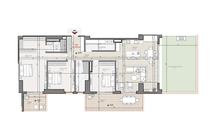 Wohnung 210,87m² zu verkaufen in #Prishtina e Re