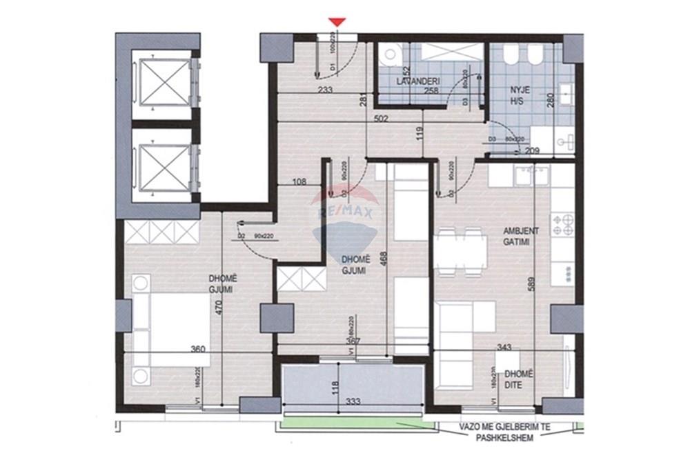 Apartment zum verkauf 2+1 in der nähe von ish fusha e aviacionit