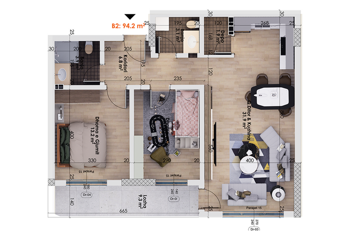 94,2m² wohnung zum #verkauf in Prizren (6)
